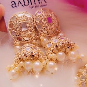 Mirror earrings n head piece